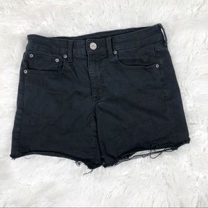 American Eagle Black Next Level Stretch Denim Shorts